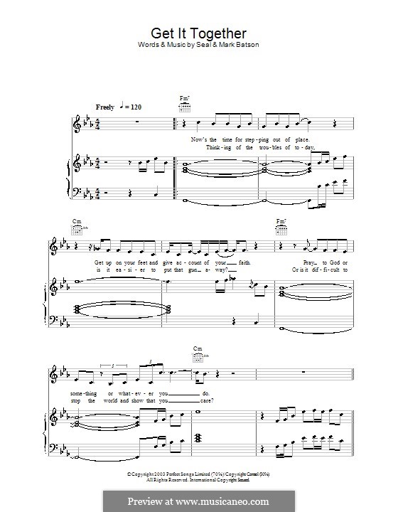 Get It Together (Seal): For voice and piano (or guitar) by Mark Batson