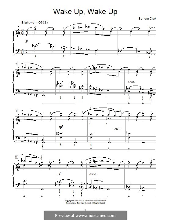 Wake Up, Wake Up: For piano by Sondra Clark