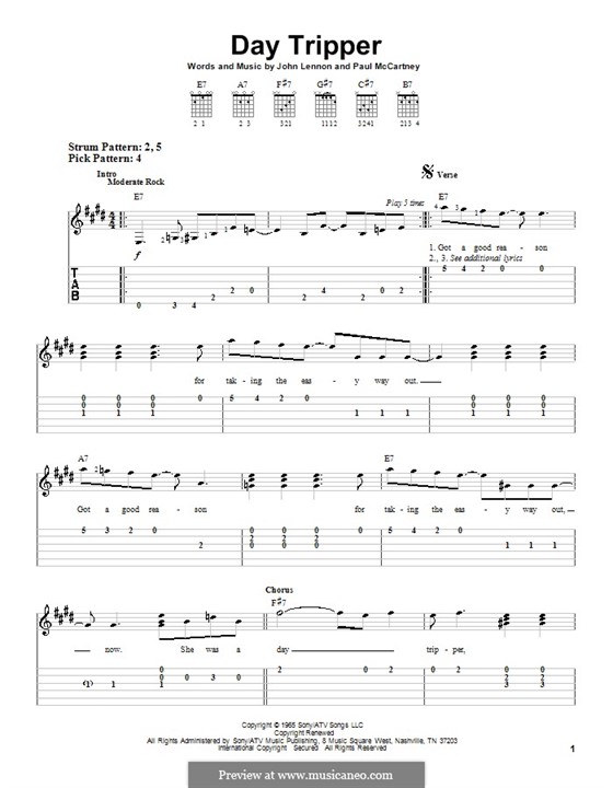 Instrumental version: For guitar (very easy version) by John Lennon, Paul McCartney