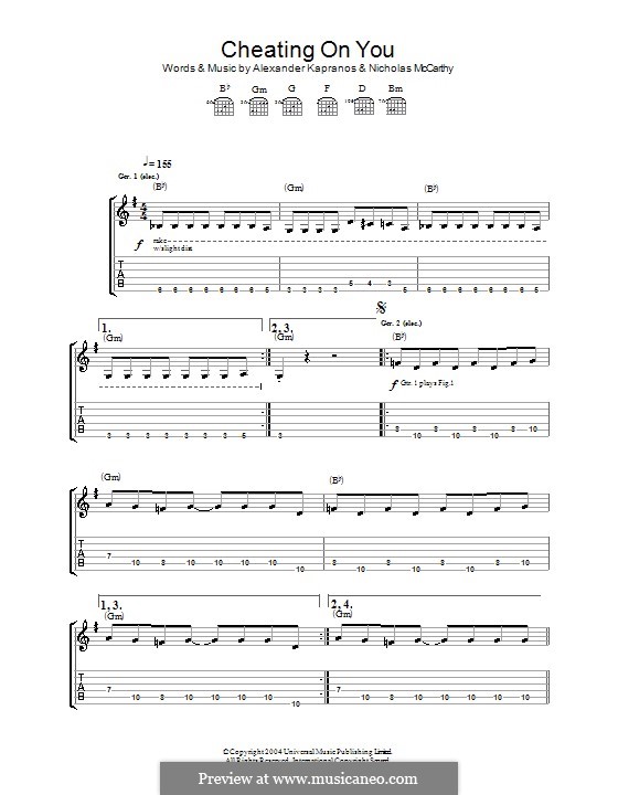 Cheating on You (Franz Ferdinand): For guitar with tab by Alexander Kapranos, Nicholas McCarthy