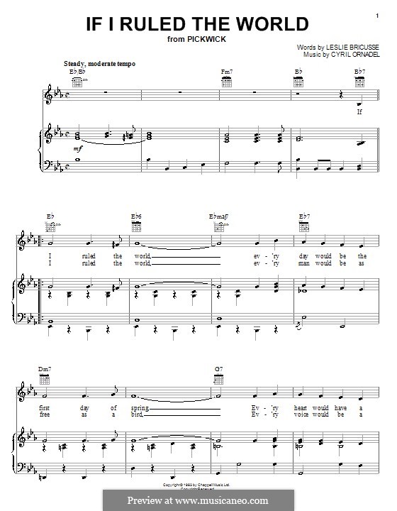 If I Ruled the World: For voice and piano (or guitar) by Cyril Ornadel