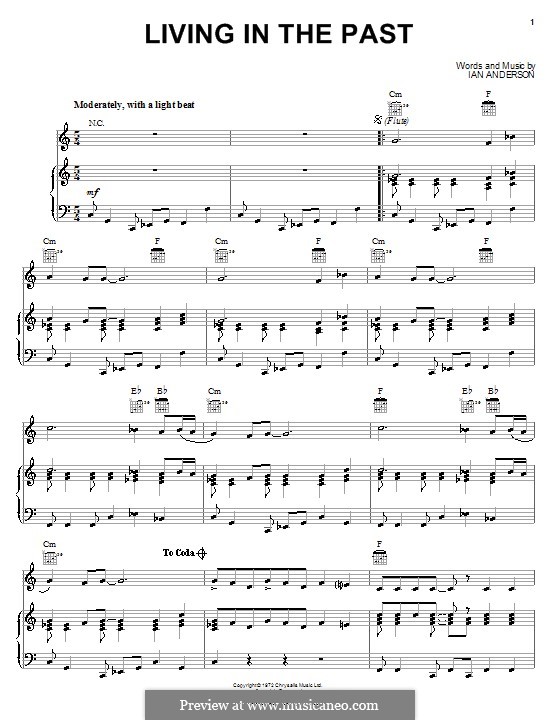 Living in the Past (Jethro Tull) by I. Anderson - sheet music on MusicaNeo