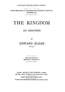 The Kingdom, Op.51: Piano-vocal score by Edward Elgar