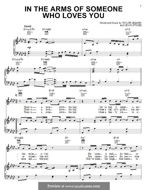 In the Arms of Someone Who Loves You (The Martins): For voice and piano (or guitar) by Kevin Stokes, Taylor Golmon