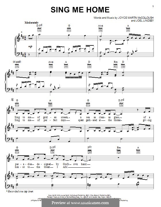 Sing Me Home (The Martins): For voice and piano (or guitar) by Joel Lindsey, Joyce Martin McCollough