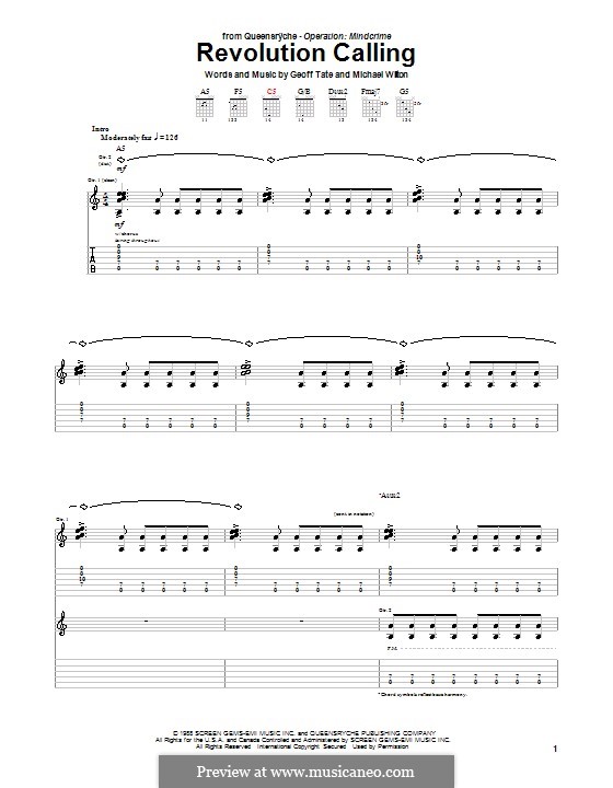 Revolution Calling (Queensryche): For guitar with tab by Geoff Tate, Michael Wilton