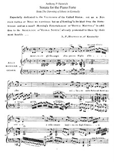 The Dawning of Music in Kentucky'. Sonata: For piano by Anthony Philip Heinrich