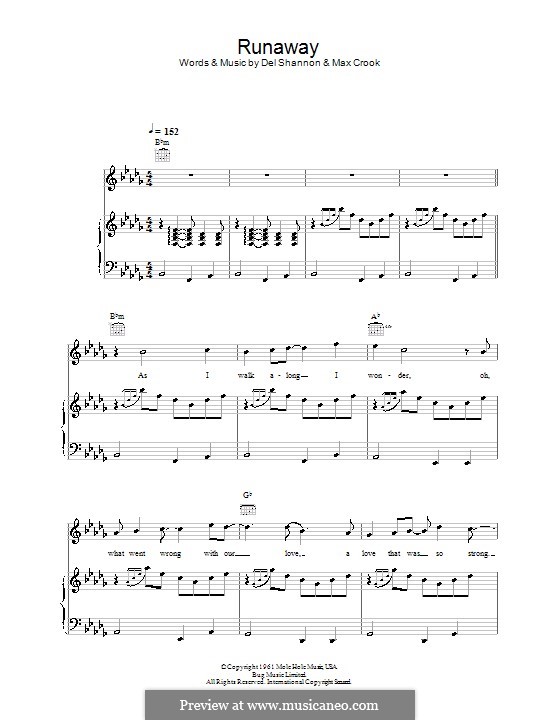 Runaway аккорды. Runaway Aurora Ноты для фортепиано. Runaway del Shannon Ноты для фортепиано. Del Shannon - Runaway Ноты для гитары.