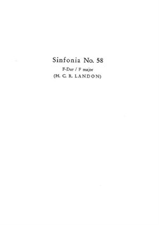 Symphony No.58 in F Major, Hob.I/58: Symphony No.58 in F Major by Joseph Haydn