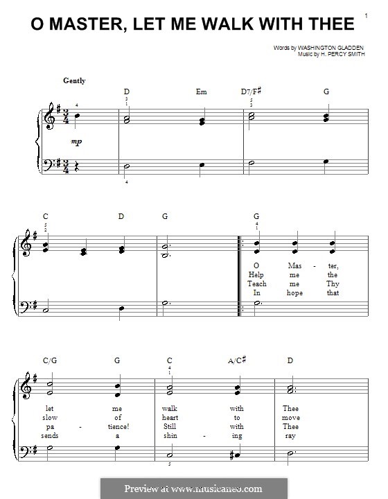 O Master, Let Me Walk with Thee: For piano by H. Percy Smith