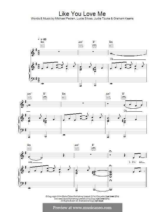 Like You Love Me: For voice and piano (or guitar) by Judie Tzuke, Mike Peden