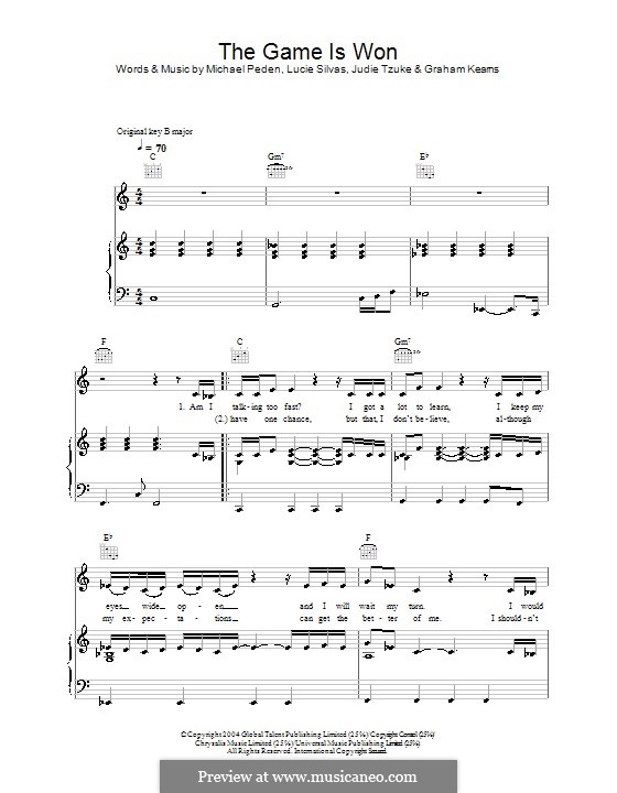 The Game Is Won: For voice and piano (or guitar) by Judie Tzuke, Mike Peden