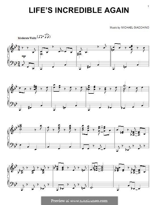 Life S Incredible Again From The Incredibles By M Giacchino On Musicaneo