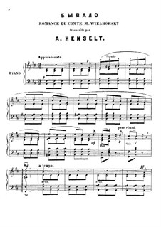 Two Romances: Arrangement for piano by Michail Wielhorski