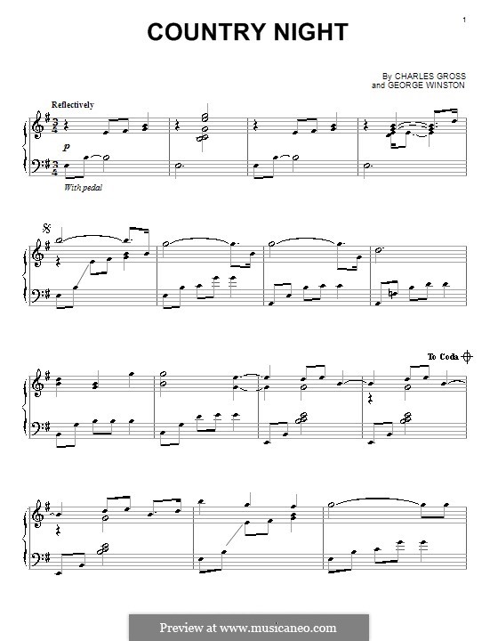 Country Night: For piano by George Winston