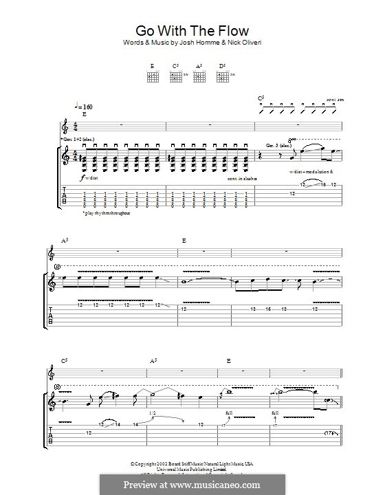 Go with the Flow (Queens of the Stone Age): For guitar with tab by Joshua Homme, Nick Oliveri