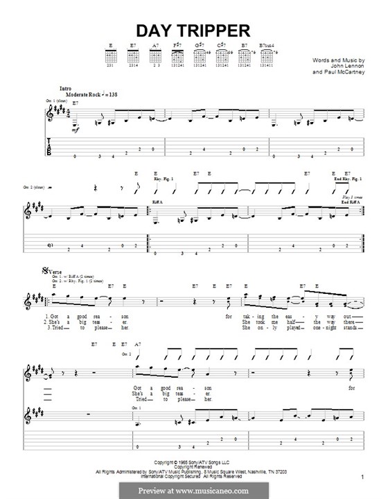 Instrumental version: For guitar (very easy version) by John Lennon, Paul McCartney