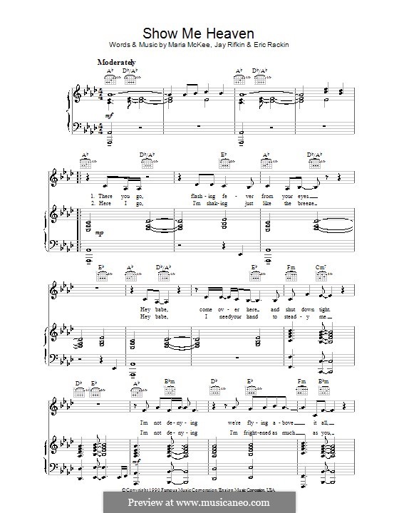 Show Me Heaven by E. Rackin, J. Rifkin, M. McKee - sheet music on MusicaNeo