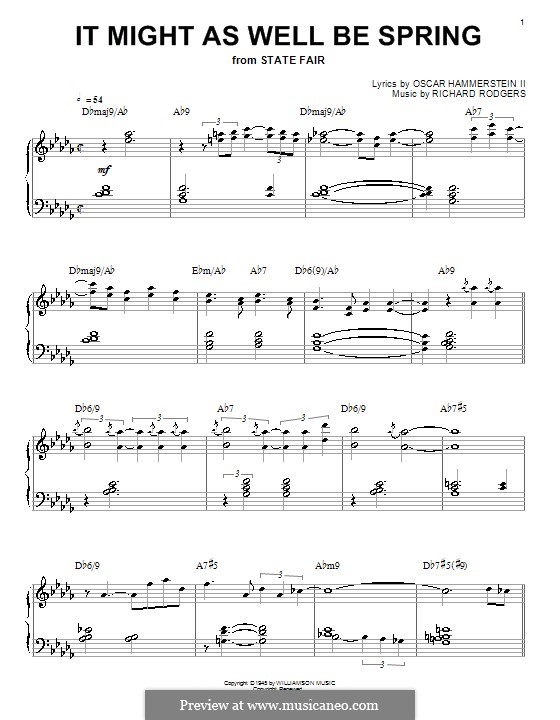 It Might as Well Be Spring: For piano by Richard Rodgers