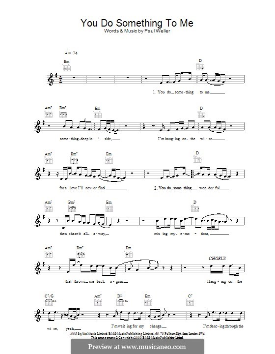 You Do Something to Me by P. Weller - sheet music on MusicaNeo