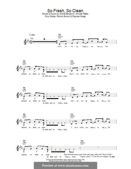 So Fresh, So Clean (OutKast) by A. Benjamin, A. Patton, R.R. Wade on