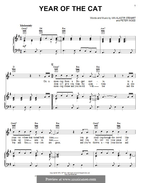 Year of the Cat: For voice and piano (or guitar) by Al Stewart, Peter Wood