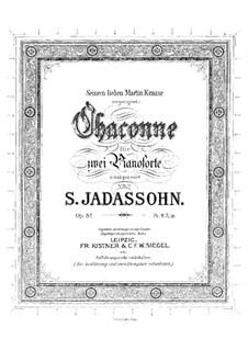 Chaconne for Two Pianos, Op.82: Chaconne for Two Pianos by Salomon Jadassohn