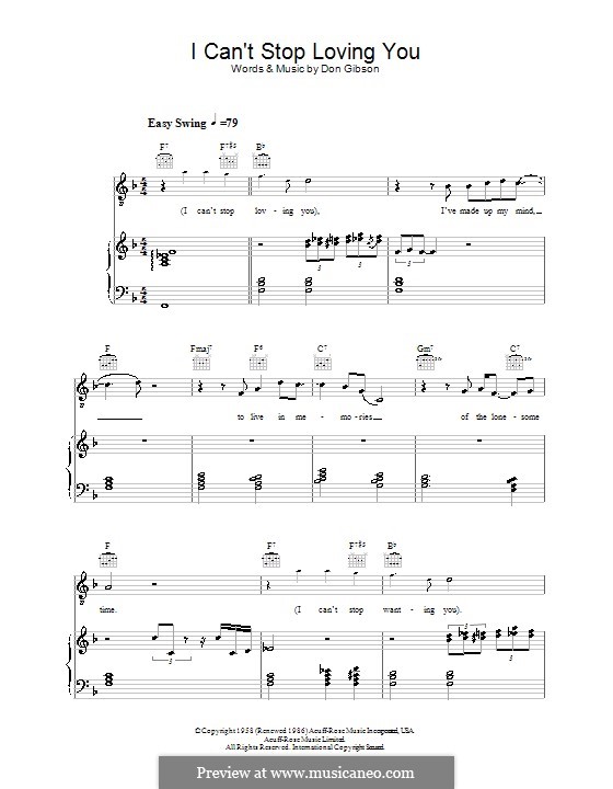 i cant stop loving you by d gibson sheet music on musicaneo i was made for loving you piano sheet music