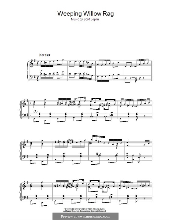 Weeping Willow: For piano (high quality sheet music) by Scott Joplin