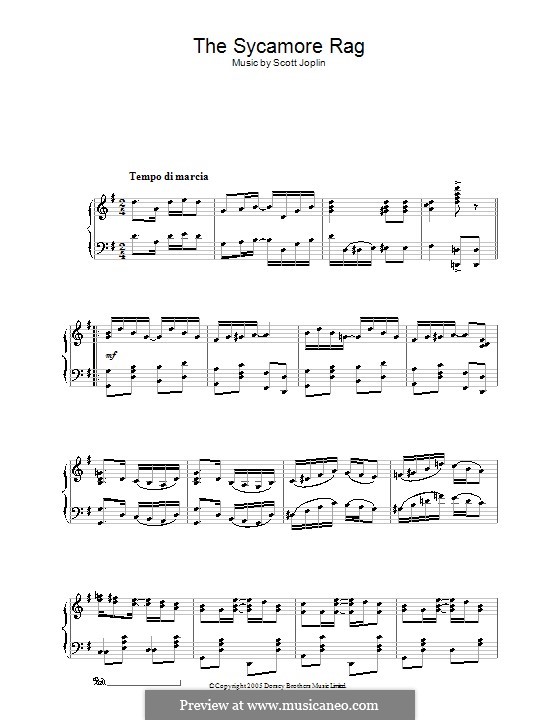 The Sycamore: For piano by Scott Joplin