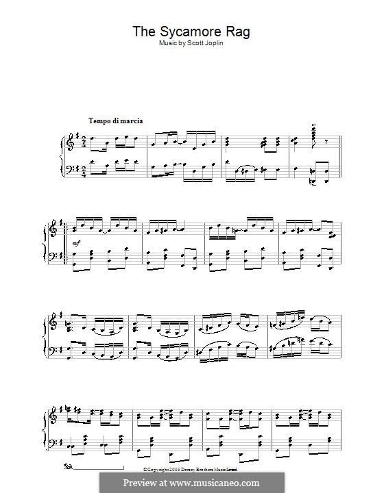 The Sycamore: For piano by Scott Joplin