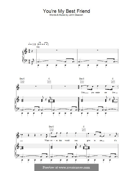youre my best friend queen by j deacon sheet music on musicaneo you re my best friend sheet music