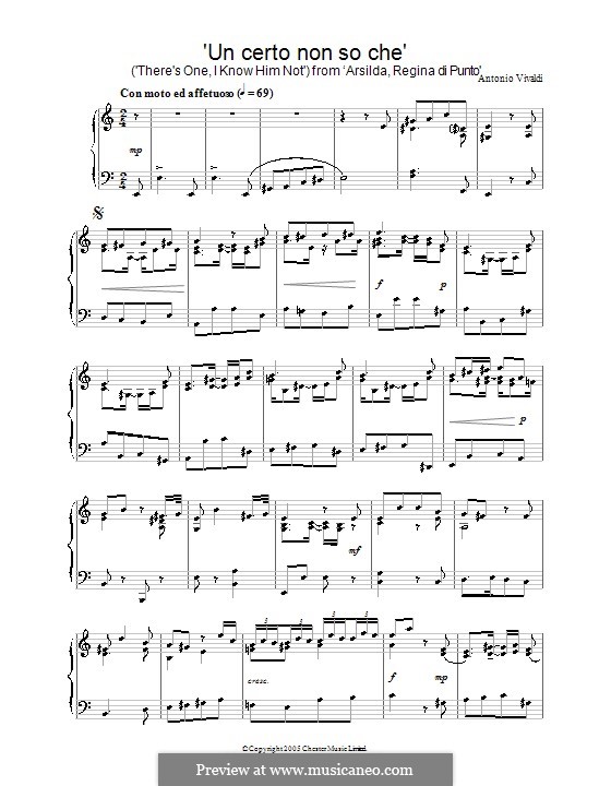 Un certo non so che: For piano by Antonio Vivaldi
