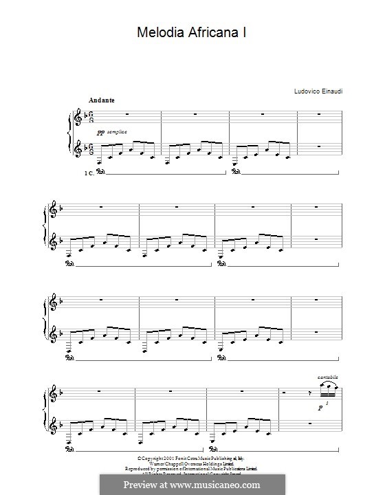 Melodia Africana I: For piano by Ludovico Einaudi