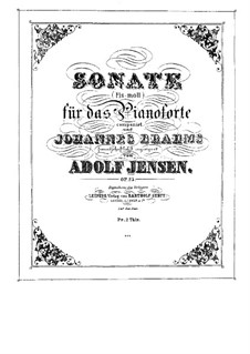 Piano Sonata, Op.25: For a single performer by Adolf Jensen