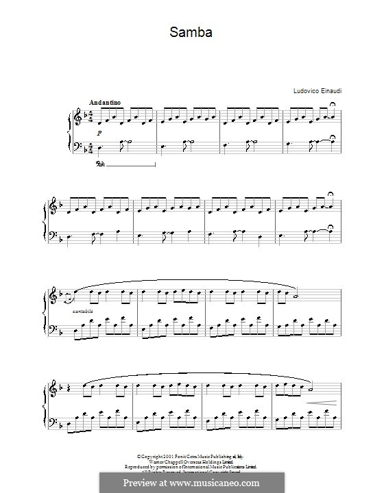 Samba: For piano by Ludovico Einaudi