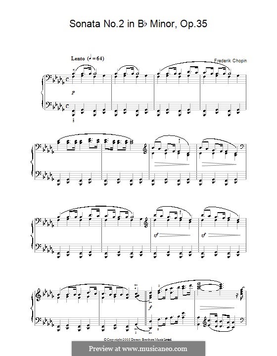 Sonata for Piano No.2 in B Flat Minor, Op.35: Movement III by Frédéric Chopin