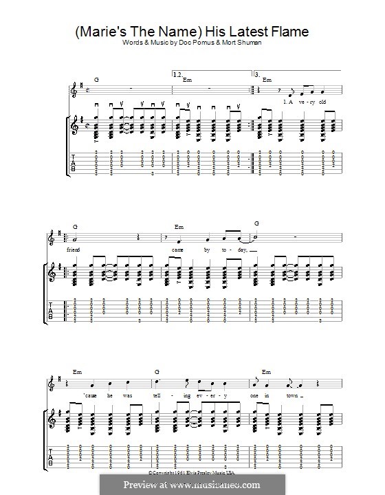 Elvis Presley Marie's The Name Lyrics
