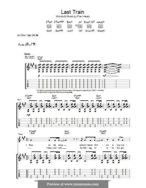 Last Train (Travis) by F. Healy sheet music on MusicaNeo