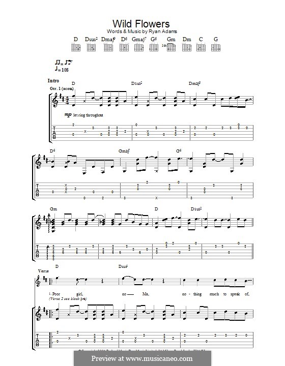 Wild Flowers by R. Adams sheet music on MusicaNeo