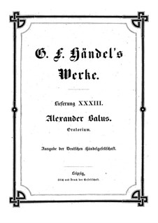 Alexander Balus, HWV 65: Full score by Georg Friedrich Händel
