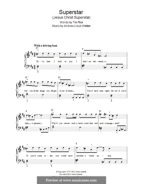 Superstar (Jesus Christ Superstar) by A.L. Webber on MusicaNeo