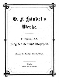 The Triumph of Time and Truth, HWV 71: Full score by Georg Friedrich Händel