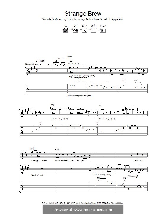 Strange Brew (Cream) by E. Clapton, F. Pappalardi, G. Collins on MusicaNeo