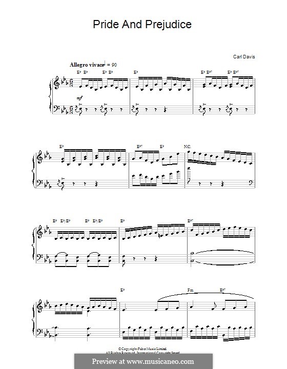 Pride and Prejudice by C. Davis - sheet music on MusicaNeo