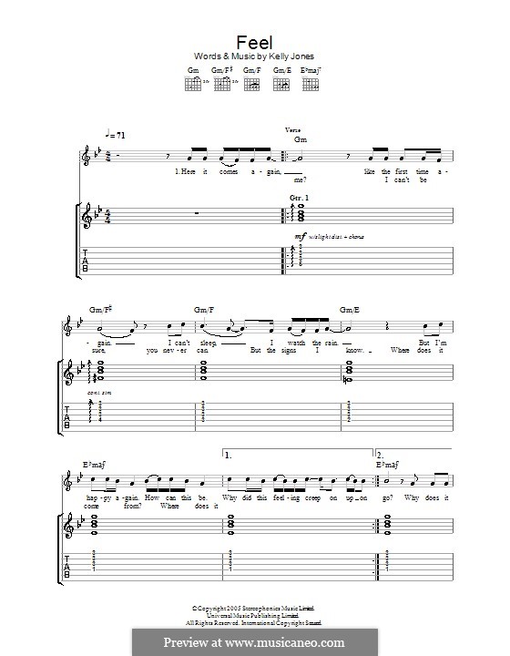 Feel (Stereophonics): For guitar with tab by Kelly Jones