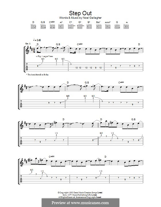 Step Out (Oasis): For guitar with tab by Noel Gallagher