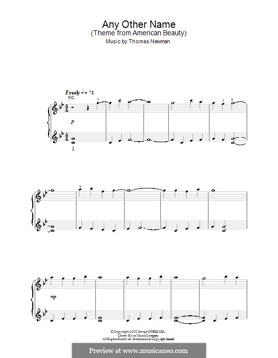 Any Other Name (Theme from American Beauty): Any Other Name (Theme from American Beauty) by Thomas Newman