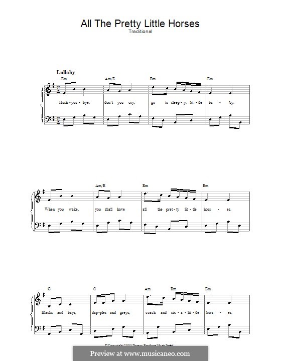 All the Pretty Little Horses: Piano-vocal score by folklore