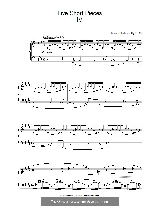 Five Short Pieces, Op.4: Piece No.4 by Lennox Berkeley